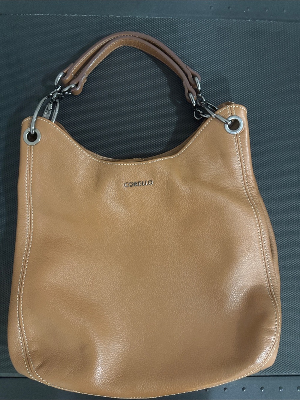 Tan Leather Shoulder Bag Corello brand new with division inside
